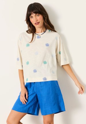 FatFace, REGULAR FIT - SUN EMBROIDERED T SHIRT . - Camiseta estampada - ivory