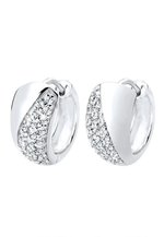 Boucles D'oreilles Argent Sterling 925 Engelsrufer - Motif Lotus Avec Zirconium - Rhodié Anti-allergique