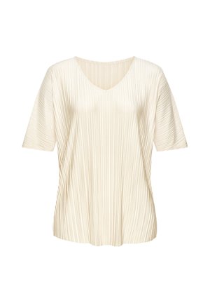 LASCANA, PLISSEESHIRT - T-Shirt basic - creme