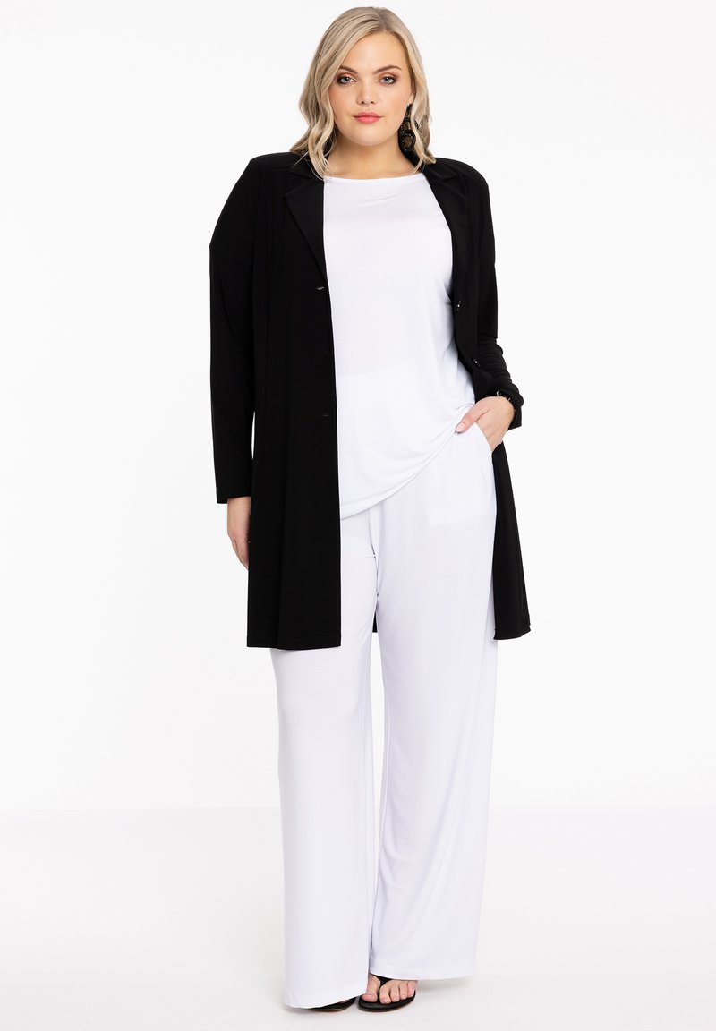YOEK WITH AN ELASTIC WAISTBAND - Pantalon classique - white