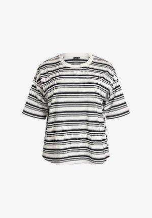 Zizzi, KASTIGES T-SHIRT MIT STREIFENMUSTER - T-Shirt print - schwarz