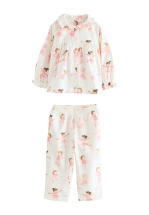 Next, REGULAR FIT - BUTTON THROUGH SET - Pyžamová súprava - ecru/pink ballerina