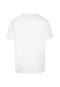 White cotton t-shirt with a round neck and short sleeves. Features a plain back without any graphics or patterns. Smooth texture.