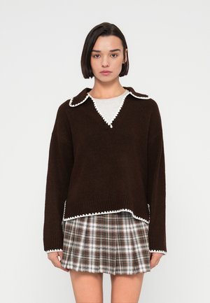 VIYAZMIN DETAIL - Jumper - coffee bean/white