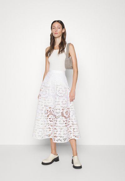 Tory Burch EYELET SKIRT - Φούστα σε γραμμή Α - white