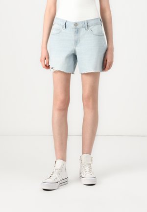 BAGGY SHELL INTERIOR BEAUTY MINI FRAY - Denim shorts - light blue denim