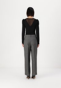 JDY JDYBLOOM SIRI STRAIGHT PANT - Hlače - black/white salt and pepper