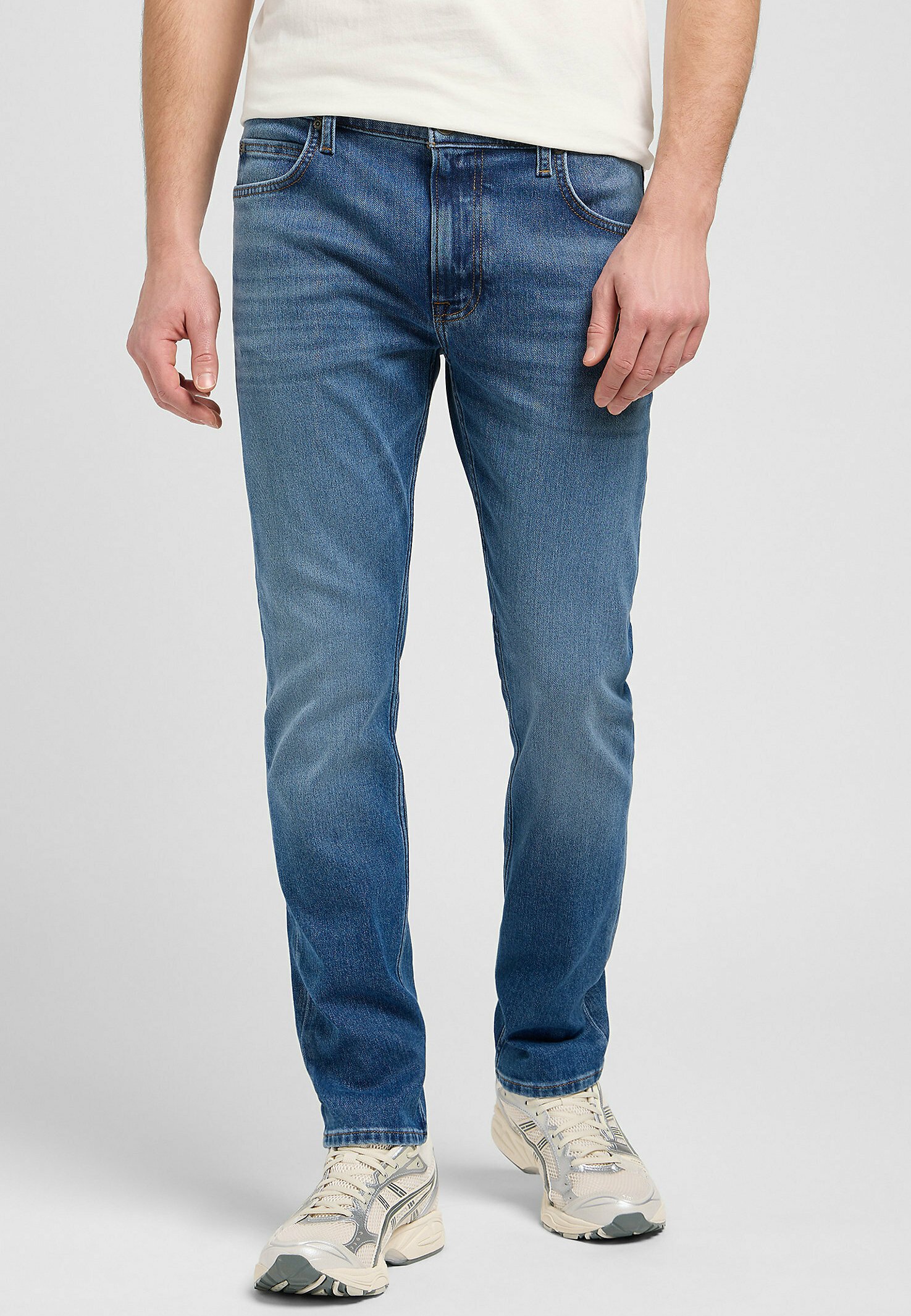 Jeans Lee Rider Uomo Slim Elasticizzati - Grigio Scuro, Vita Regolare, Taglie 30-50 (SECONDI SCELTA) - Foto 2
