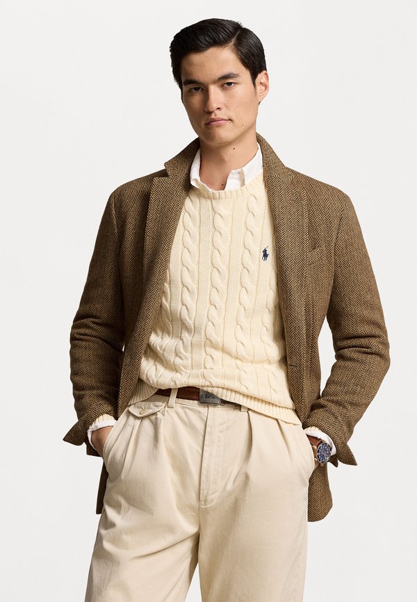 CABLE KNIT COTTON JUMPER - Jumper - beige4