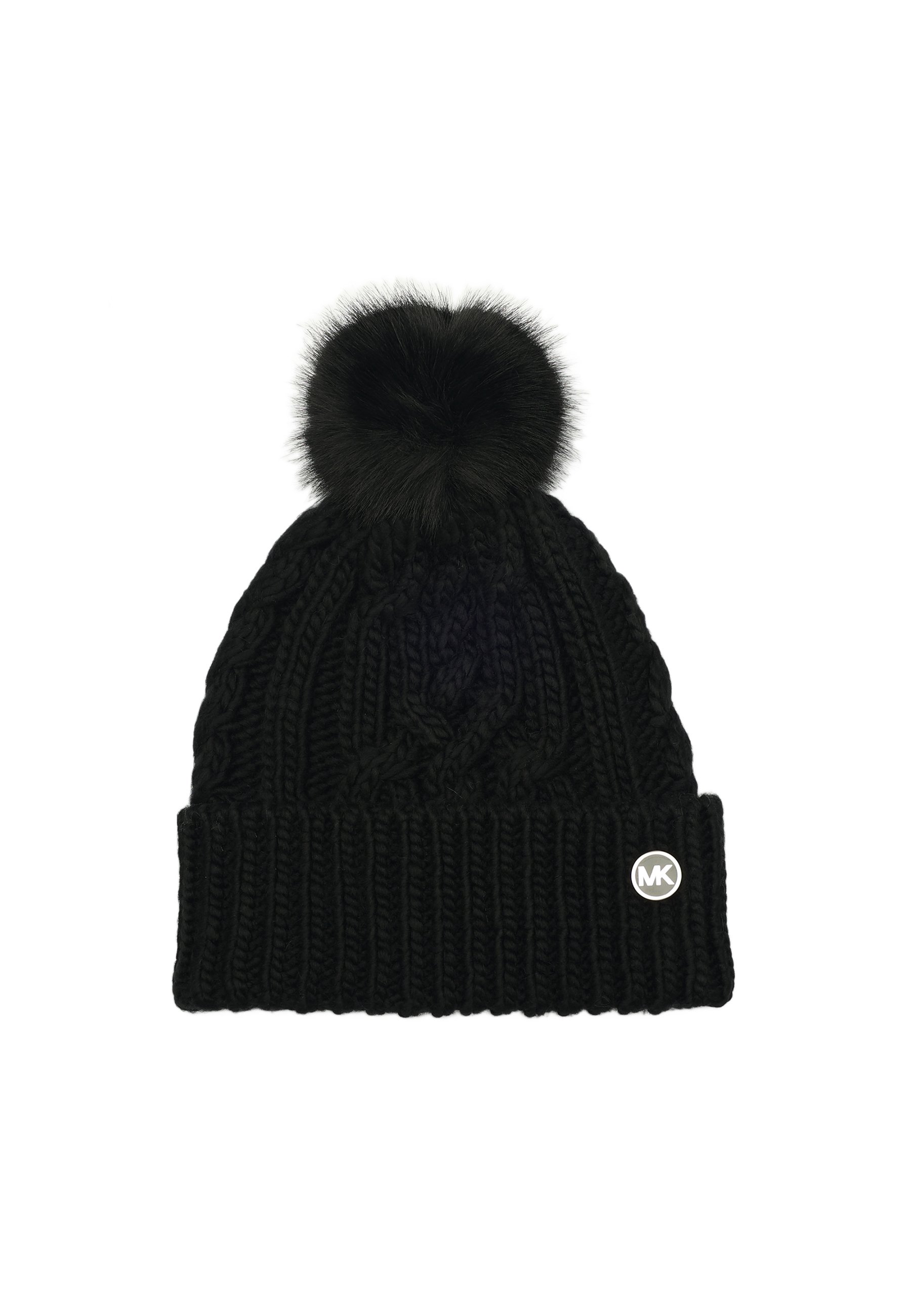 Michael Kors Puff Beanie Michael Kors Unisex Knit Brown/White Stripe w/Logo & Brown  main image 2
