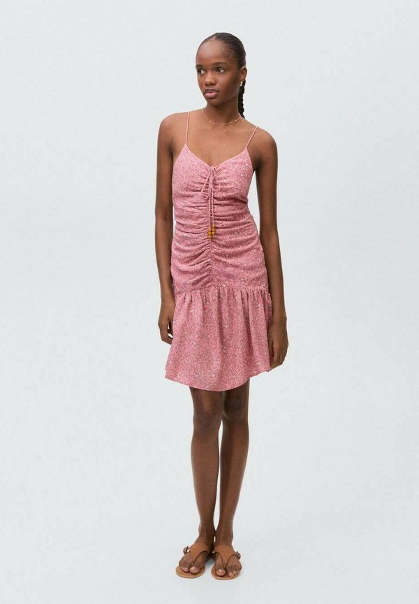 BEDRUKTE GESMOKTE - Freizeitkleid - roze