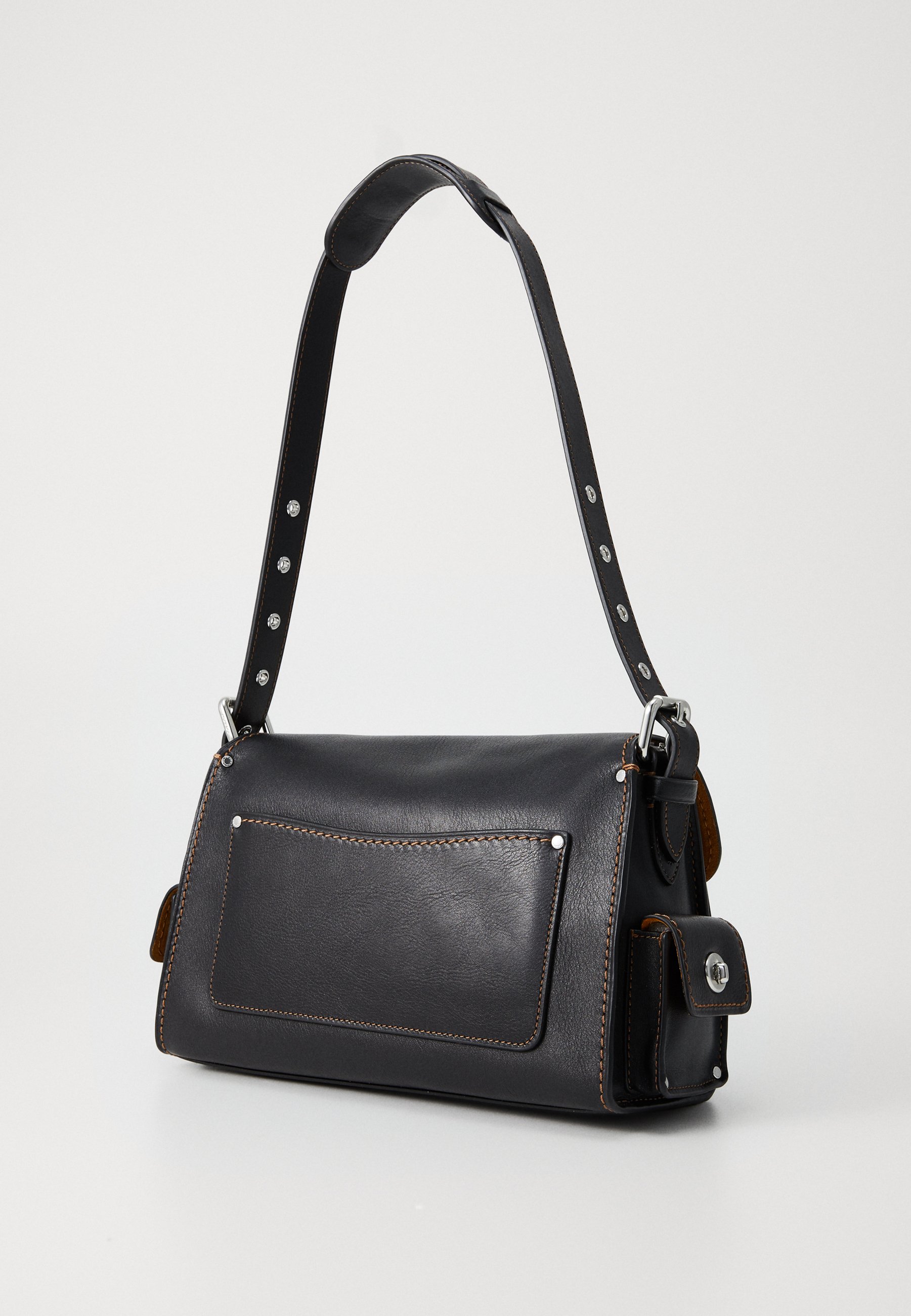 COACH soho Leather Turn Lock Boston Bag