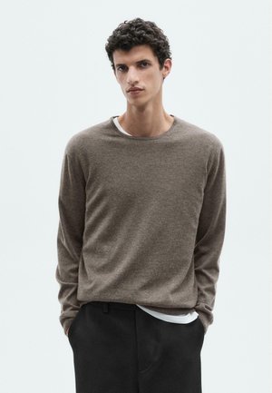 WITH CREW NECK  - Jumper - brown