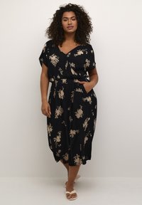 Kaffe Curve - JENNA  - Rochie de zi - black brown flower print Imagine miniatură 1