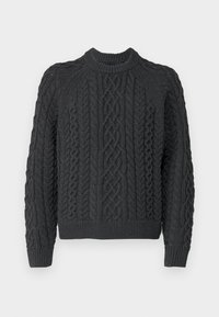 Oversized Cable Crew Sweater - Pulover - grey
