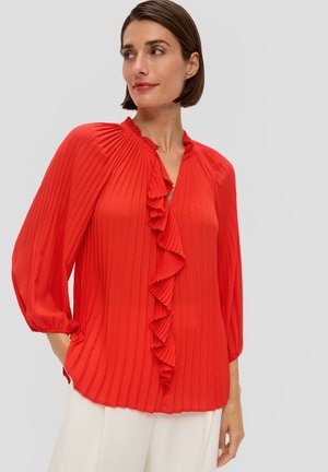 MIT VOLANT - Blouse - preiselbeere