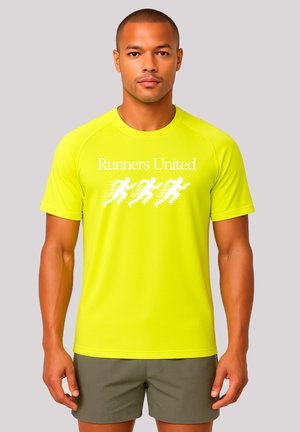 UNITED - T-Shirt print - fluorescent yellow