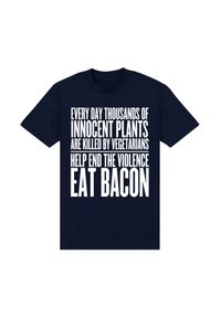 Henry Tiger FOOD DUKE SONS EAT BACON - Camiseta estampada - navy blue