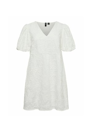 Vero Moda Curve, DRESS VMCANN SHORT DRESS - Hverdagskjole - snow white
