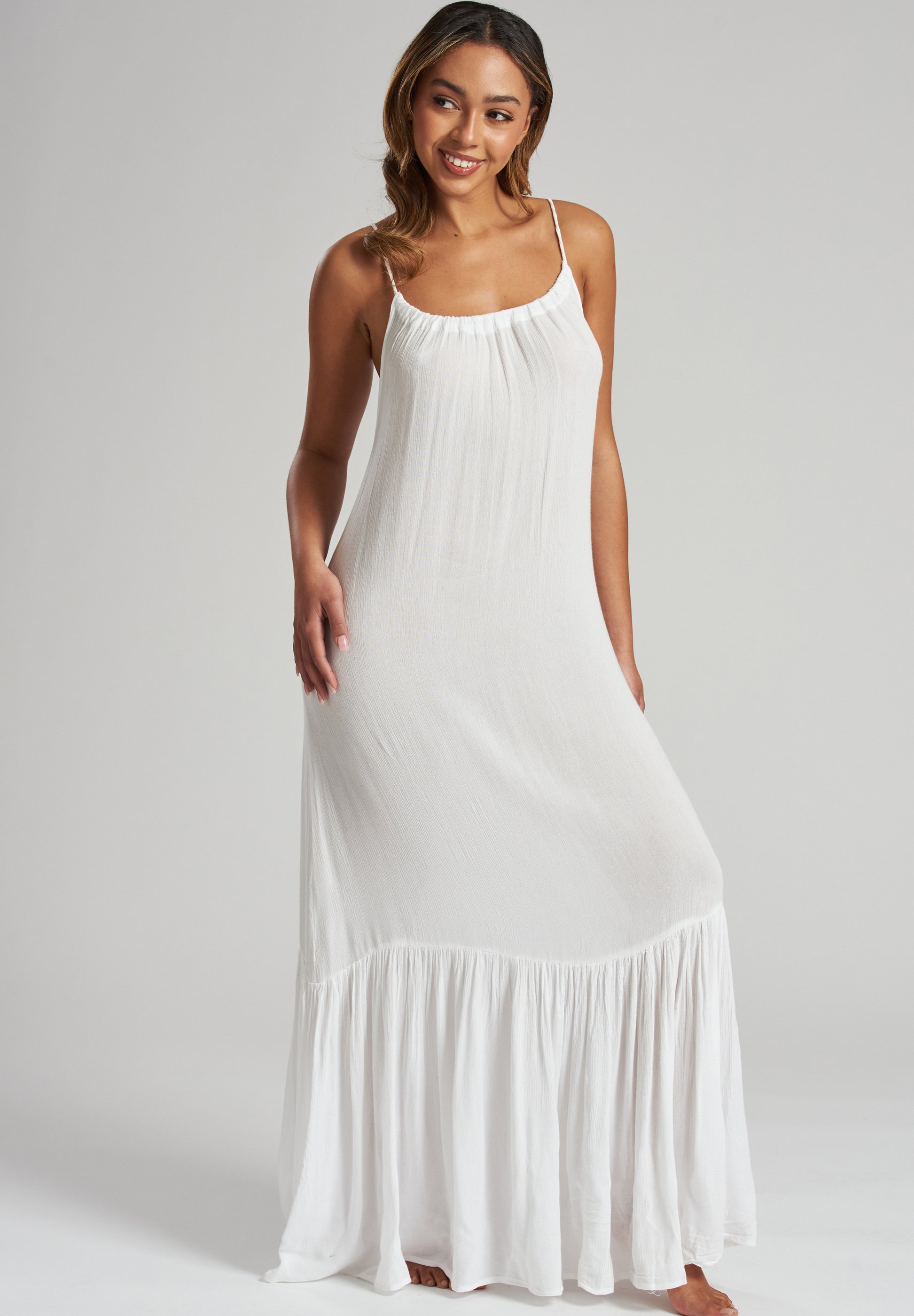 South Beach CRINKLE VISCOSE CAMI MAXI Day dress white Zalando