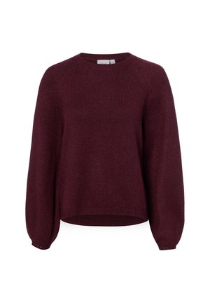 VILA, VILA STRICKPULLOVER VISAPNA - Pullover - aubergine