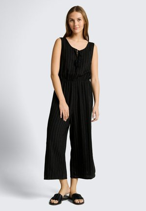 TOM TAILOR DENIM Combinaison - black beige vertical stripe