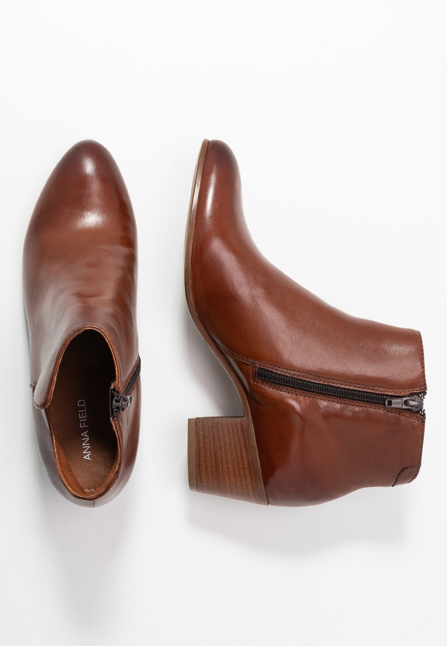 LEATHER BOOTIES Ankelboots cognac LEATHER BOOTIES Ankelboots cognac