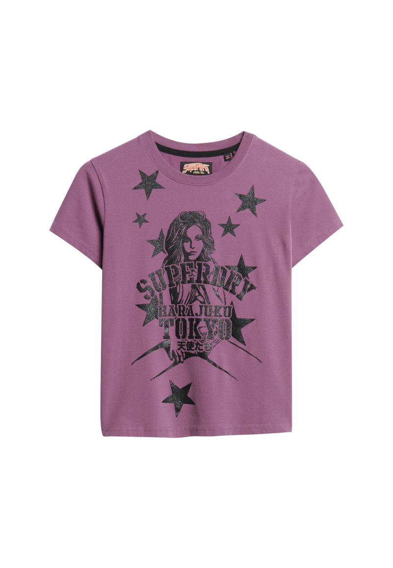 Superdry & Co T-shirt print paars Superdry & Co T-shirt print paars
