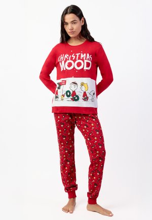 PEANUTS MANGA LARGA HOHO MOOD PARA  - Conjunto de pijama - rojo