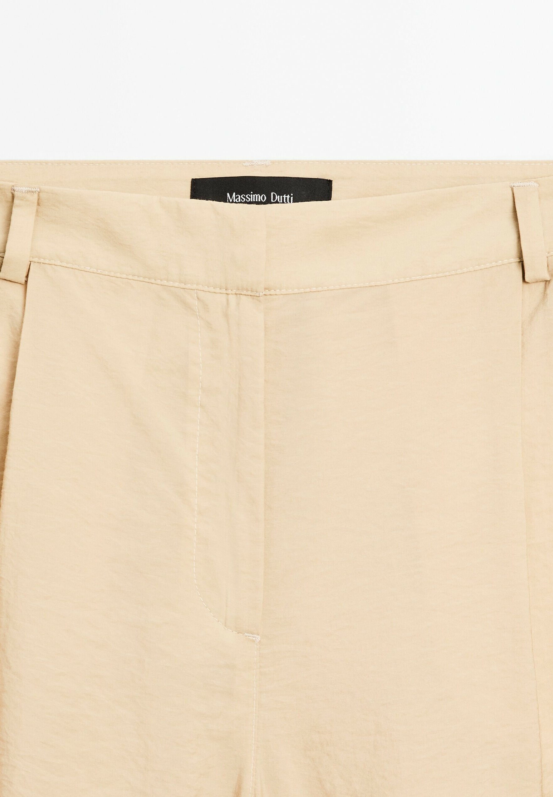 Massimo Dutti PALAZZO WITH DARTS - Trousers - beige