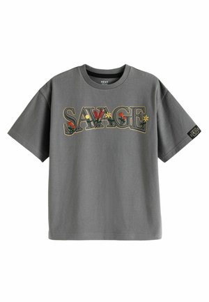 Next GRAPHIC  - T-Shirt print - grey embroidery