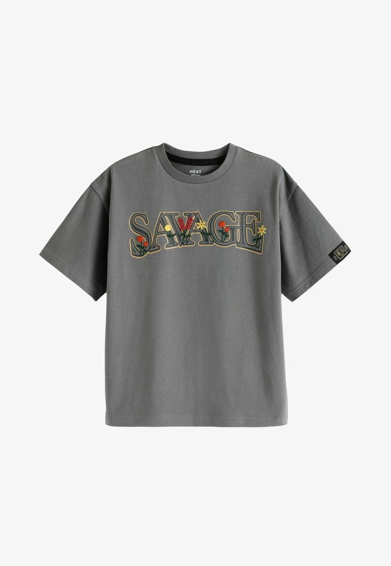 Next GRAPHIC - T-shirt med print - grey embroidery