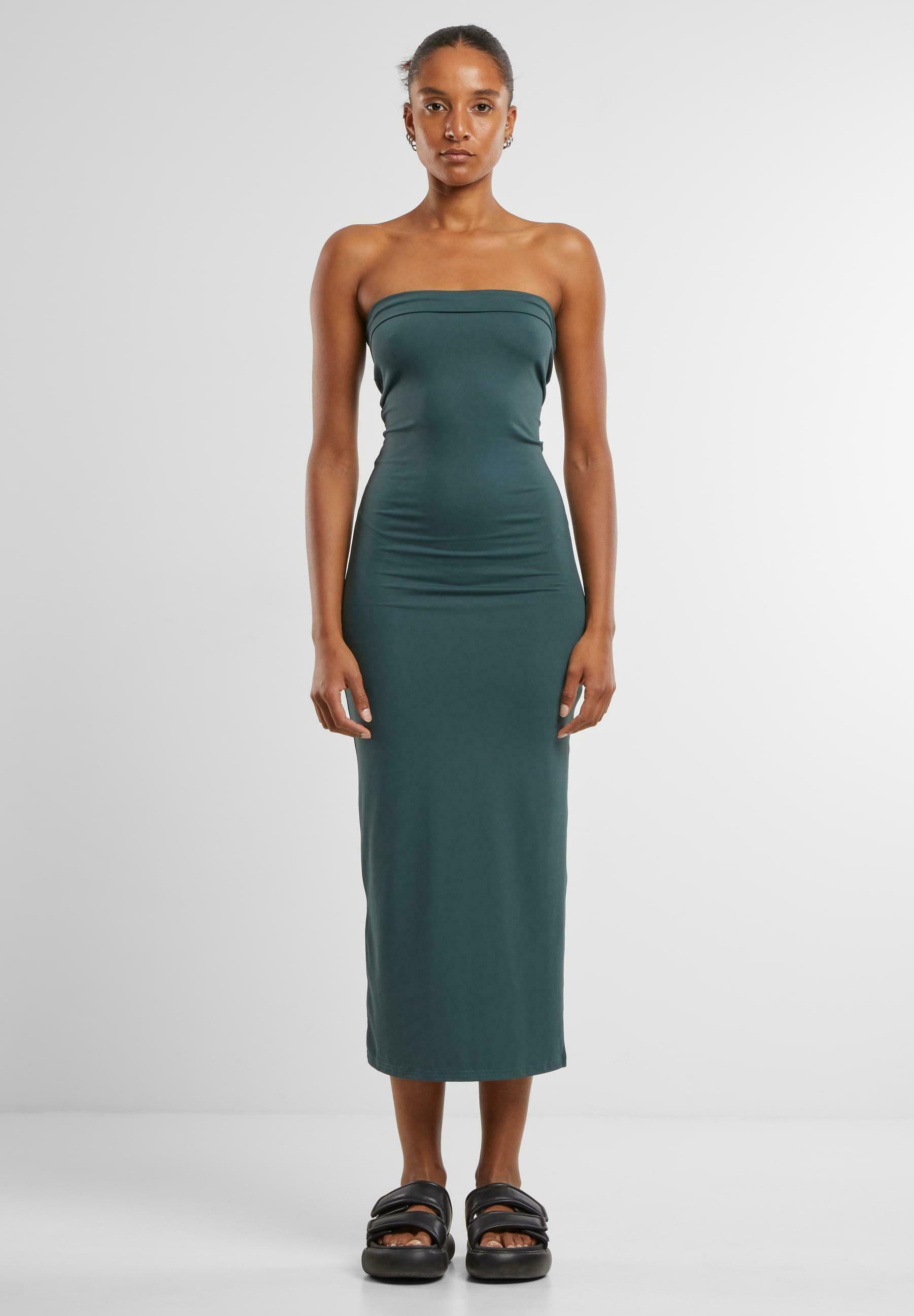 dark green bandeau dress Green Velvet Bandeau Felicity Midi Dress