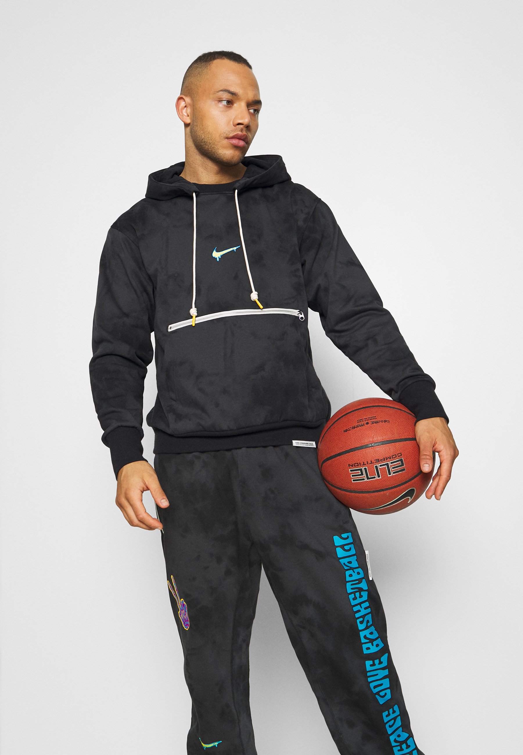 Nike Performance HARDWOODPEACE LOVE BASKETBALL HOODIE - Sweatshirt -  black/speed yellow/black - Zalando.de