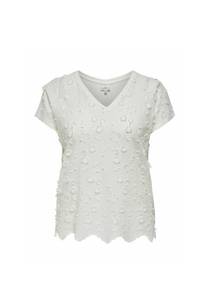 ONLY Carmakoma V-AUSSCHNITT CURVE  - T-shirts print - cloud dancer