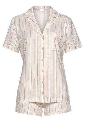 SET - Pyjama - apricot gestreift
