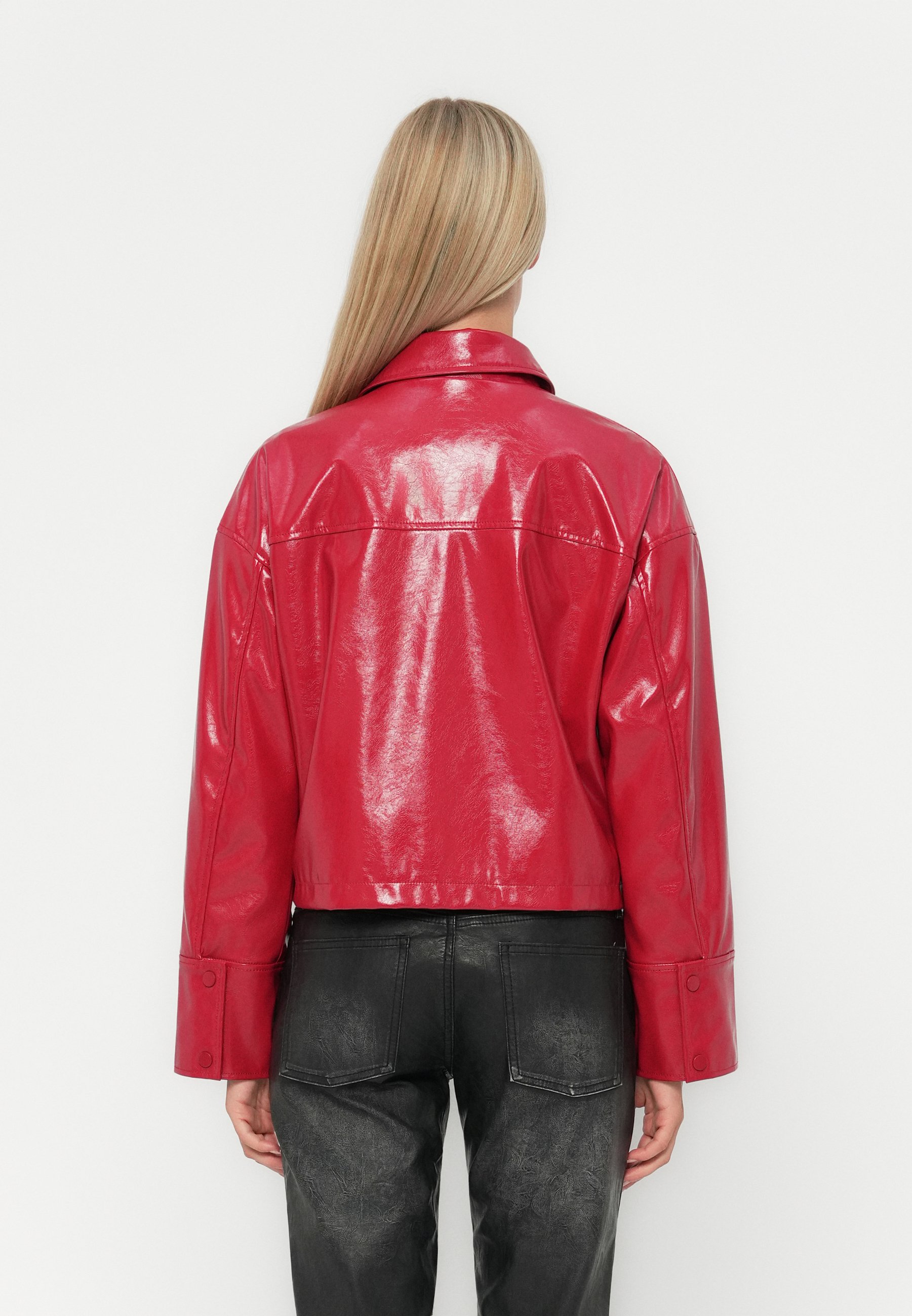 VILA VIQUEST JACKET - Imitatieleren jas - jester red/rood - Zalando.nl