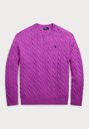 Polo Ralph Lauren CABLE WOOL CASHMERE CREWNECK SWEATER - Strickpullover - fig purple