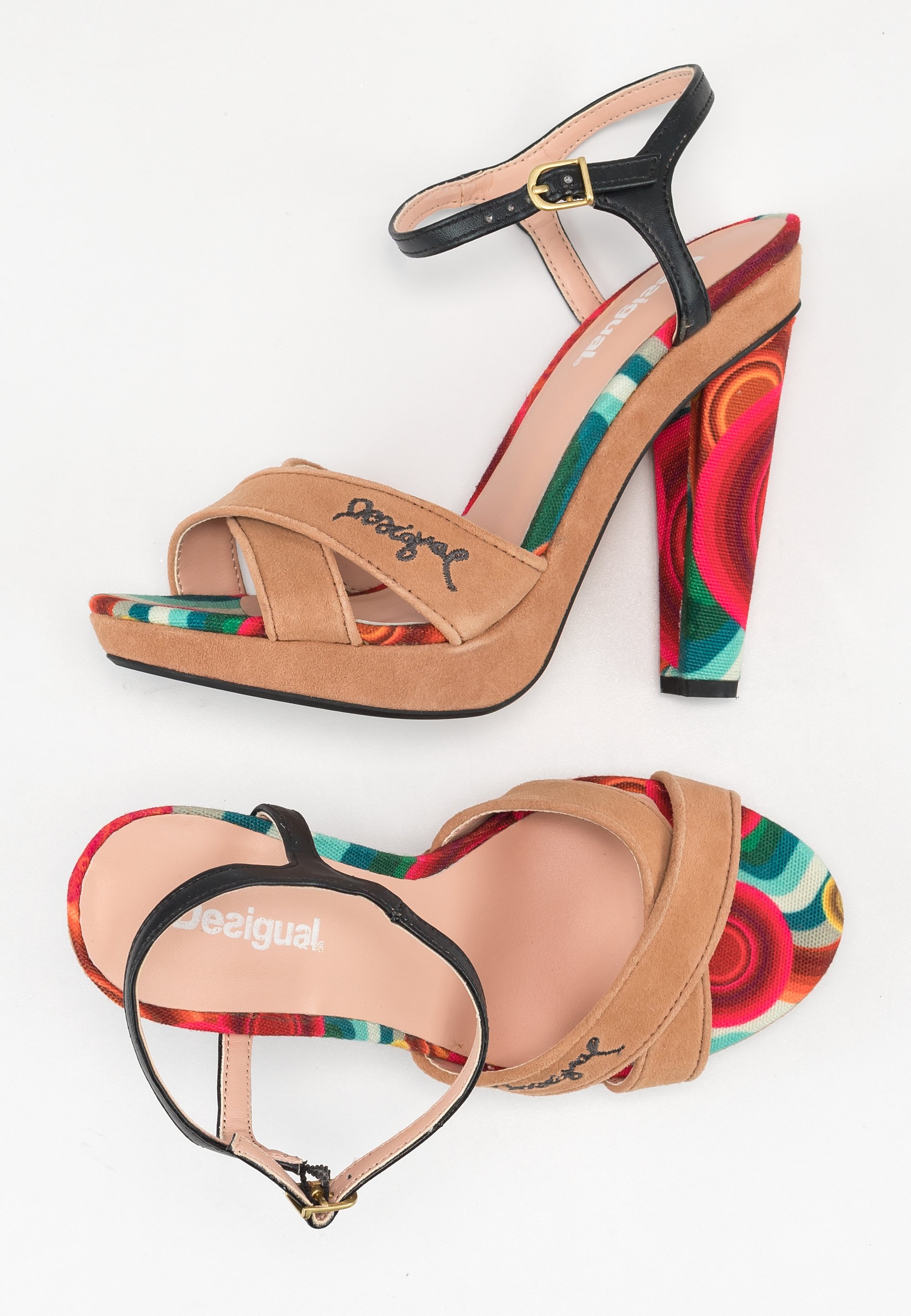 Slingback Shoes Desigual Sandale Heart Heel Sandal