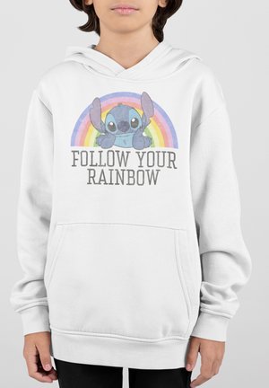 LILO & STITCH STITCH RAINBOW - Sweat à capuche - white