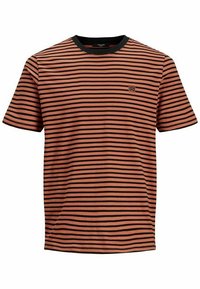 Jack & Jones PREMIUM GESTREIFTES - Camiseta estampada - mecca orange