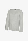 Tops ar garām piedurknēm - light grey melange