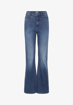ICHI, IHTWIGGY FLAIRED HIGH WAIST - Vaqueros a campana - medium blue