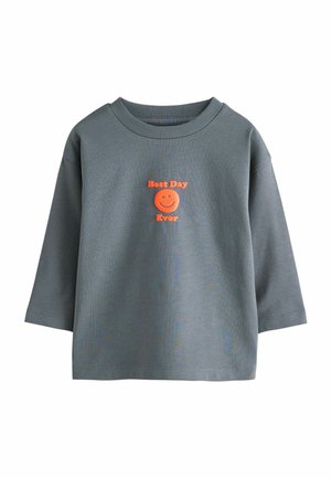 Next, REGULAR FIT - LONG SLEEVE SMALL GRAPHIC PRINTED T-SHIRT . - Long sleeved top - charcoal grey smile