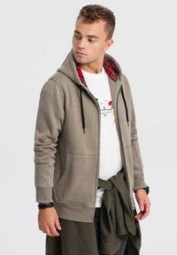 Ombre Felpa con zip - khaki