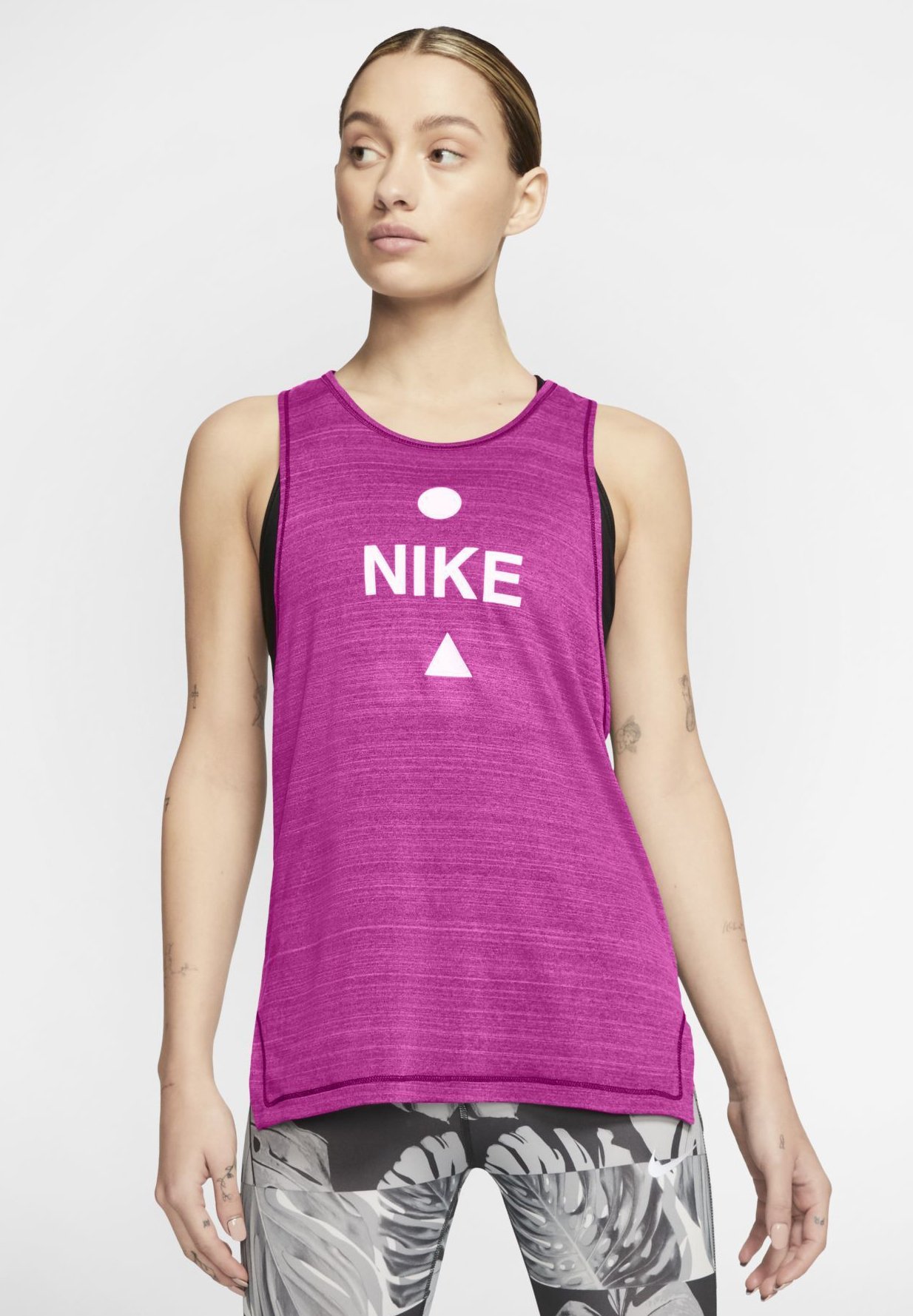 Nike Performance NIKE ICON CLASH WOMEN'S RUNNING TANK - Top - fire  pink/heather/magic flamingo/white/pink - Zalando.de