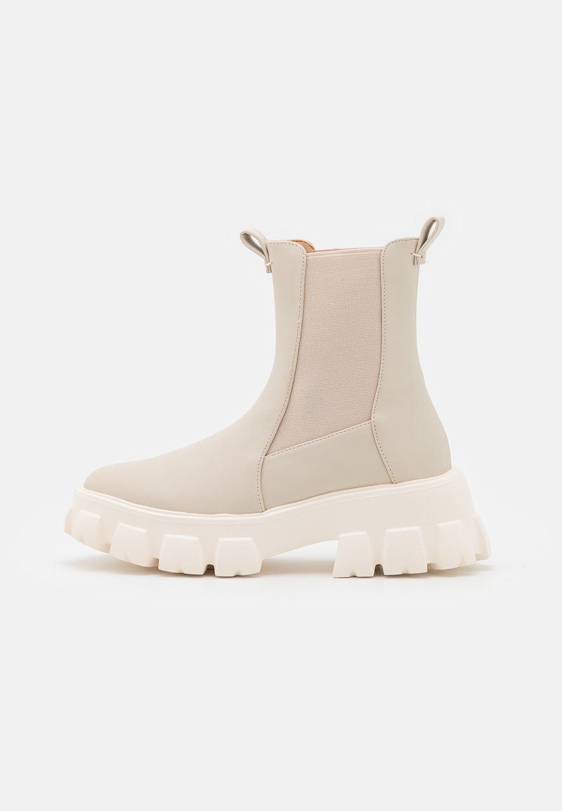 Pieces Enkellaarsjes met plateauzool beige Pieces Enkellaarsjes met plateauzool beige