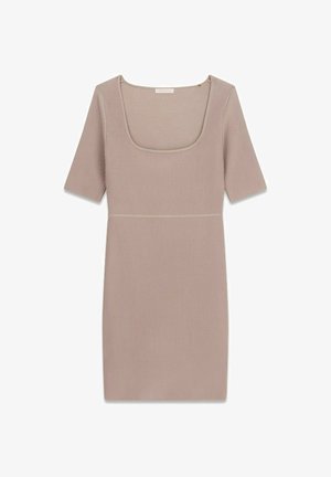 Guess, SS OTTOMAN CURVE SWTR DRESS - Robe fourreau - g o totally taupe