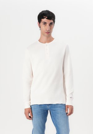 Tommy Jeans SLIM - Långärmad tröja - ancient white