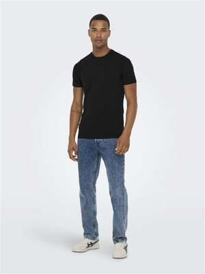 Only & Sons, ONSBASIC SLIM O NECK 2 PACK - Camiseta básica - black